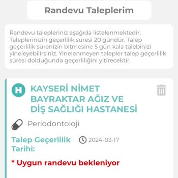 MHRS (Merkezi Hekim Randevu Sistemi) Bir Aydır Talep Bildirimi Gelmesini Bekliyorum