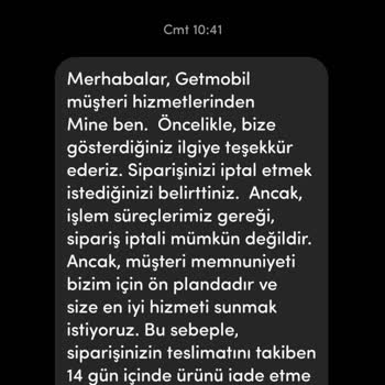Getmobil İade Etmek İstiyorum