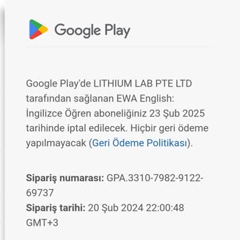 Ewa English Yabancı Dil Öğrenme Uygulanması Ücret İadesi Yapmıyor