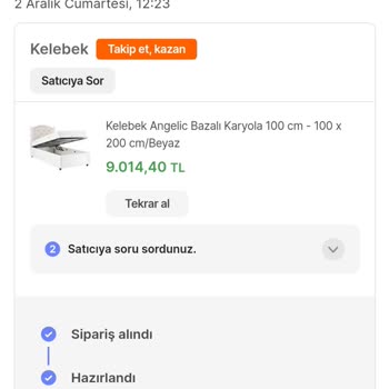 Kelebek Mobilya Teslim Edilmeyen Bazalı Karyola