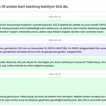 Shipentegra Kayıp Pakette Sorumluluk Almıyor