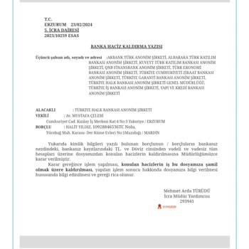 İş Bankası Blokenin Kaldırılması Talebi
