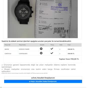 Saat & Saat Su Geçirmez Saat Su Geçirdiği İçin Garanti Dışı