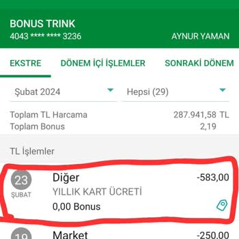 Garanti Bankası Kart Aidat İadesi