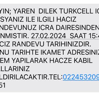 Turkcell Haksız Borç Talebi Ve Haciz Mesajlarına İtiraz