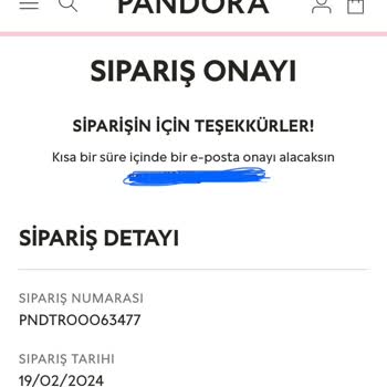 Pandora Mücevher Pandora Siparişim Hakkında Bilgi Alamıyorum