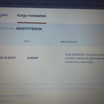 Aras Kargo Arak Kargoda Kargomuz Kayıp Ve İlgilenen Yok.