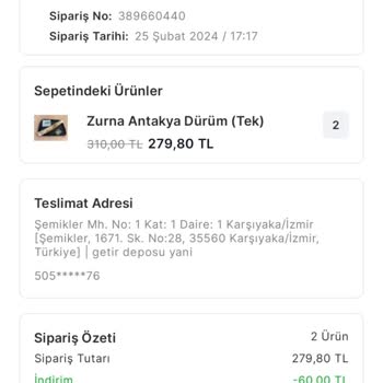 Migrosyemek Siparişi Teslim Etmedi. Ücreti Kesti