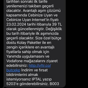 Vodafone Kanunsuz Tüketici Aldatmacası