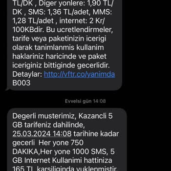 Vodafone Kanunsuz Tüketici Aldatmacası