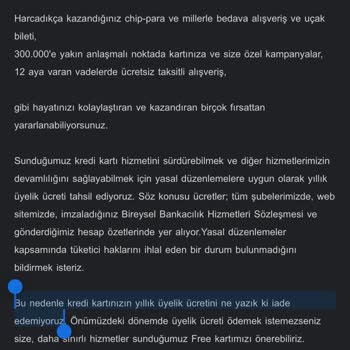 Akbank Kart Ücreti İade Talebime Olumsuz Yanıt Verdi
