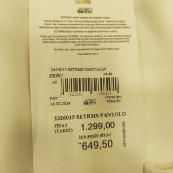 Setrms Fiyat Etiketi Şikayeti