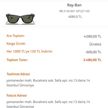 Atasun Ödeme Olduğu Halde Siparişi Onaylamıyor