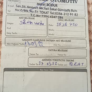 Ergun Y**** Varta Akü Şikayet.