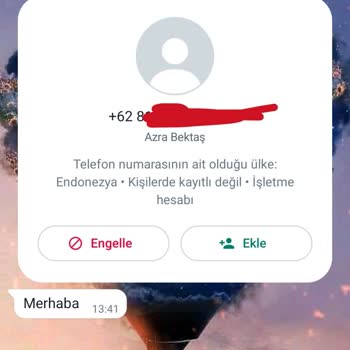 WhatsApp Endonezya'da Bir Numaradan WhatsApp Üzerinden Mesaj Aldım.