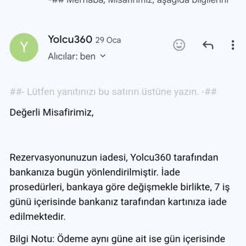 Verzögerung der Rückerstattung bei Yolcu360