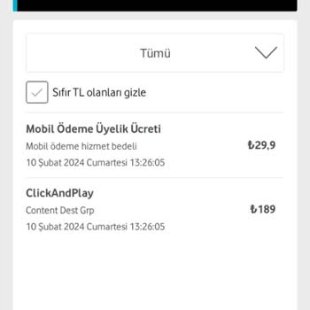Vodafone Faturama Yansıyan İzinsiz Üyelik İşlemi