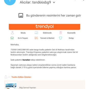 Trendyol Yırtık Bir Şekilde Gelen Ürünü İade Edemiyorum