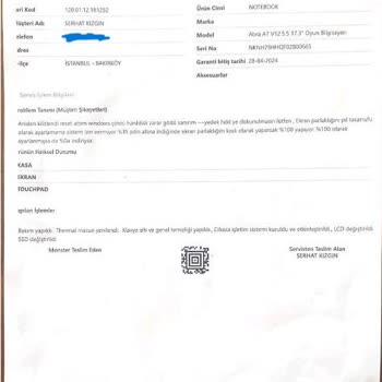 Monster Notebook Fabrikasyon Hatayı Kabul Etmedi Üstüne Verilerimi Sildi