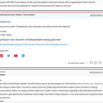 Hosting Dünyam, Dosyalarımı İzinsiz Ve Yetkisiz Olarak Sildi.