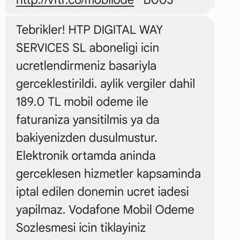 Vodafone'un Habersiz Üyeliği