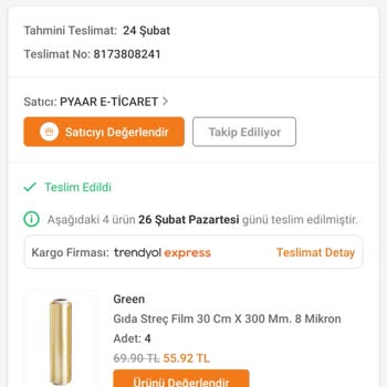 Trendyol Sitesi Üzerinden Almış Olduğum Eksik Ürüne Sahip Çıkılmıyor