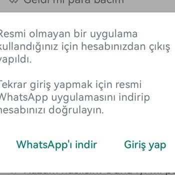 WhatsApp Hesabım Kapandı