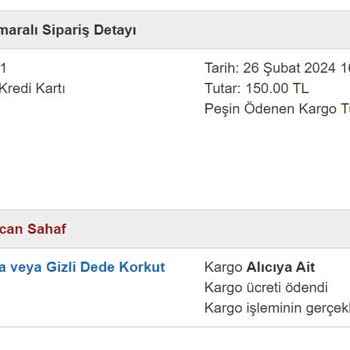 Nadir Kitap Sipariş İptali Sorunu