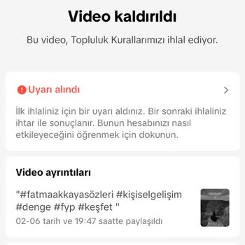 TikTok Algoritma Hatası Video İhlali