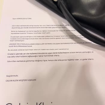 Boyner Calvin Klein Çanta Kalitesiz Malzemesinden Kaynaklanan Sorun