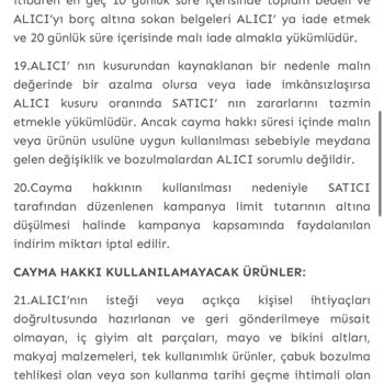 Hazel Butik İade Almıyor! Mesafeli Satış Sözleşmesi Kurallarına Aykırı