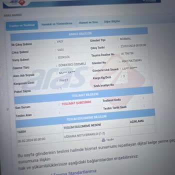 Aras Kargo Kargom Nerede Benim?