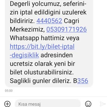 Kamil Koç İptal Edilen Sefer Hk Bilgi Verilmemesi, Mağduriyetim