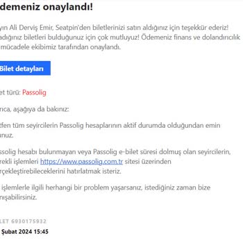 SEATPİN'DEN BJK-GS Maçına İki Bilet Aldım Ancak Passo Hesabıma Gelmedi
