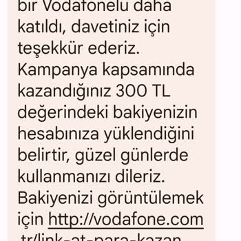 Vodafone Link At Kampanyası Kazandığım Bakiye Yüklendi Deniyor Ama Yok