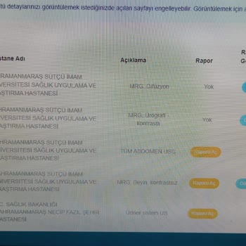 Kahramanmaraş Sütçü İmam Üniversitesi Hastanesi Kahramanmaraş Sütçü İmam Hastanesi Emar Sorumsuzluğu