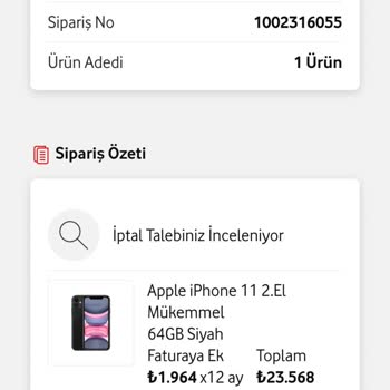 Vodafone Yenilenmiş Cihaz İptali