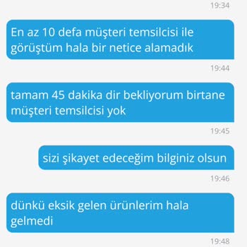 Bisu Eksik Gelen Ürünlerim Muhatap Yok