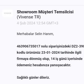 Vivense.com Paramı İade Etmiyor
