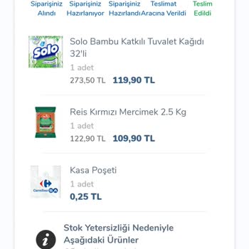Carrefour Online Uygulama Dan Verilen Siparişler Gelmiyor.