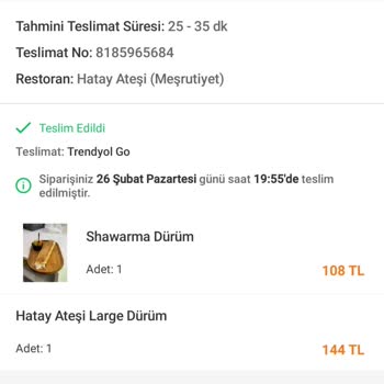 Trendyol Yemek Para İadesi Sağlamadı