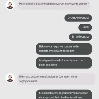 Klasik Vodafone Nakil Etmeniz İçin Paket Yükseltin Vakası