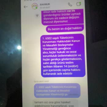 Bahnur Çocuk Giyim Ürünlerin Değişimi Mevcut Olduğu Halde Değişim Ücretini Benden Talep