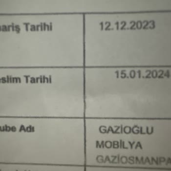 Doğtaş Gazioğlu Mobilya Ürünümü Teslim Etmiyor