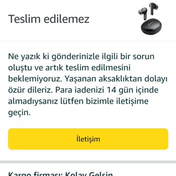 Amazon İademi İstiyorum Geri Verin