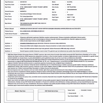 TCL Markası Ve KVK Servis Cihazın Değişimini Kabul Etmiyor