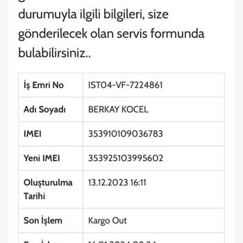 Vodafone Yanımda, Yurtiçi Kargo, Ouno Servis, Telefonu Kaybetti