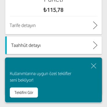 Vodafone Faturalı Tarife Zammı