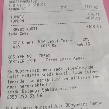 FLO Ayakkabı FLO'nun Değiştirilen Ürününün Defolu Çıkması