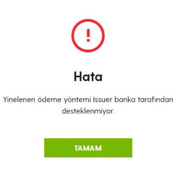 GeForce NOW powered by GAME+ "Yinelenen Ödeme Yöntemi Issuer Banka Tarafından Desteklenmiyor" Hata